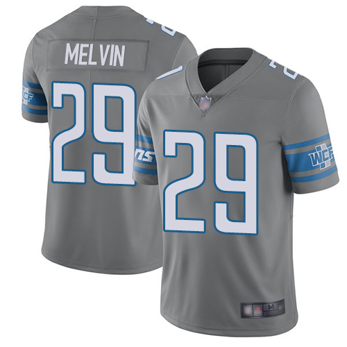 Detroit Lions Limited Steel Youth Rashaan Melvin Jersey NFL Football #29 Rush Vapor Untouchable->youth nfl jersey->Youth Jersey